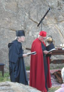 Bob Kozak as advisor to Cardinal Bellarmine played by Richard Viguerie.