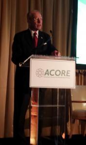 Senator Chuck Grassley accepts award at ACORE policy forum