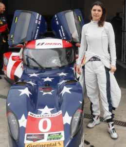 Katherine Legge, senior driver of the popular DeltaWing for the Rolex 24