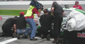Leilani gets attention from Fox TV; GREEN and SAVE car gets attention of Mark Gibson Racing crew.