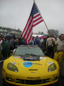 Corvette boasting of its E85 fuel before the Tres Bon Petit Le Mans 