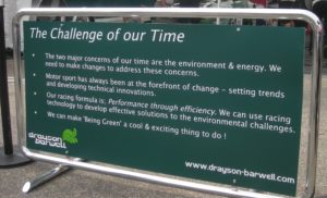 The Drayson-Barwell team displayed their philosophy up front.